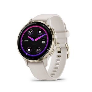 Garmin Smartwatch with Cream Band and Gold Bezel